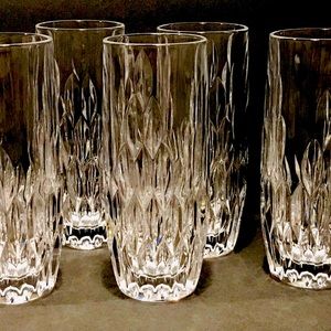 Vintage Gorham Crystal Mirage 5 Highball Heavy Glasses 6.75” Tall